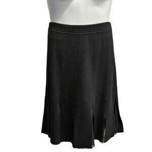 Vntg St John Evening by Marie Gray Size  14 Black Santana Knit Flare Skirt 90's